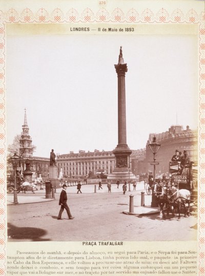 Nelsonsäule, Trafalgar Square, ca. 1893 von English Photographer